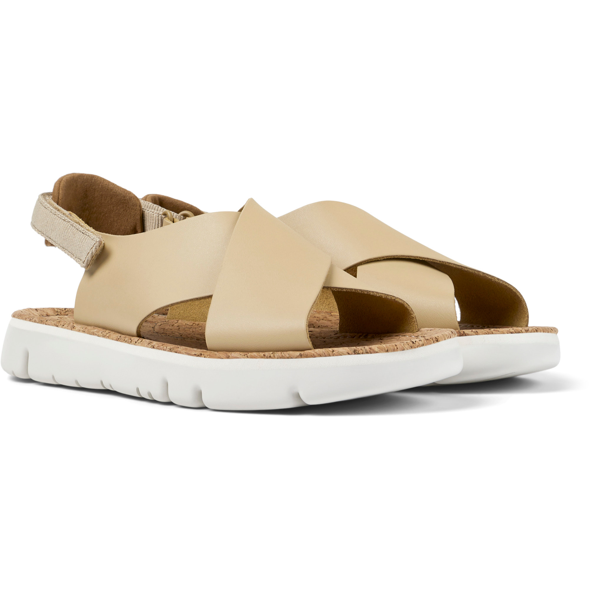 Sandalias - CAMPER Oruga - Beige - Cuero liso