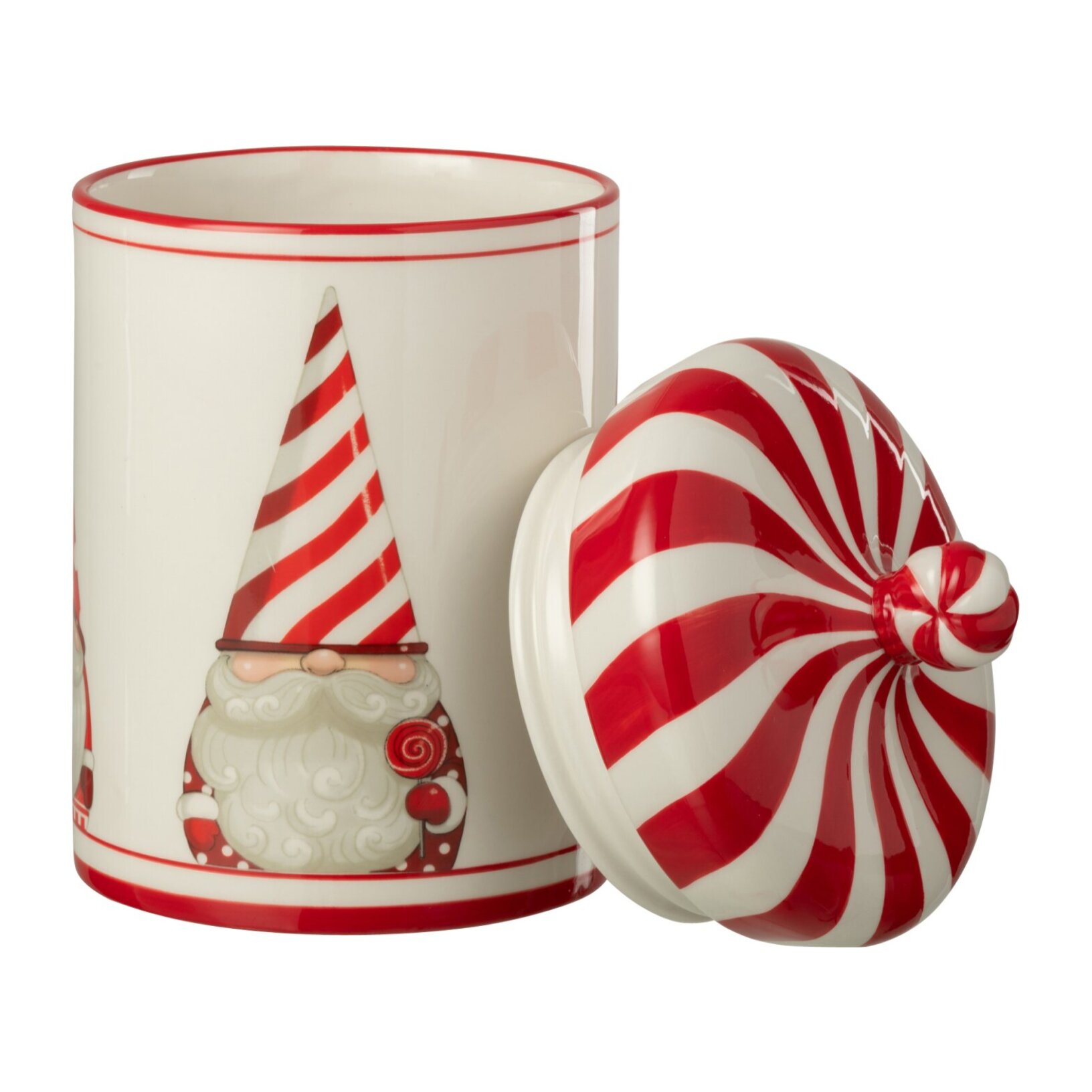 J-Line pot de conservation Père Noël Dolomite - céramique - rouge/blanc