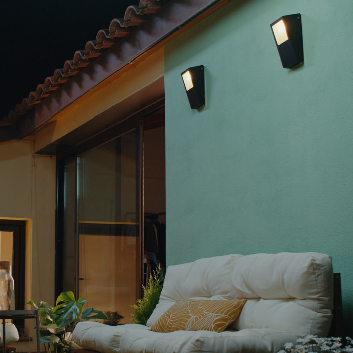 Forlight Nika - Aplique de Pared Exterior E27. Resistente para Exteriores con IP44. Ideal para Terrazas | Balcones | Jardines y