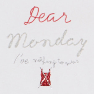 Oltre - T-shirt con ricamo lettering - Bianco