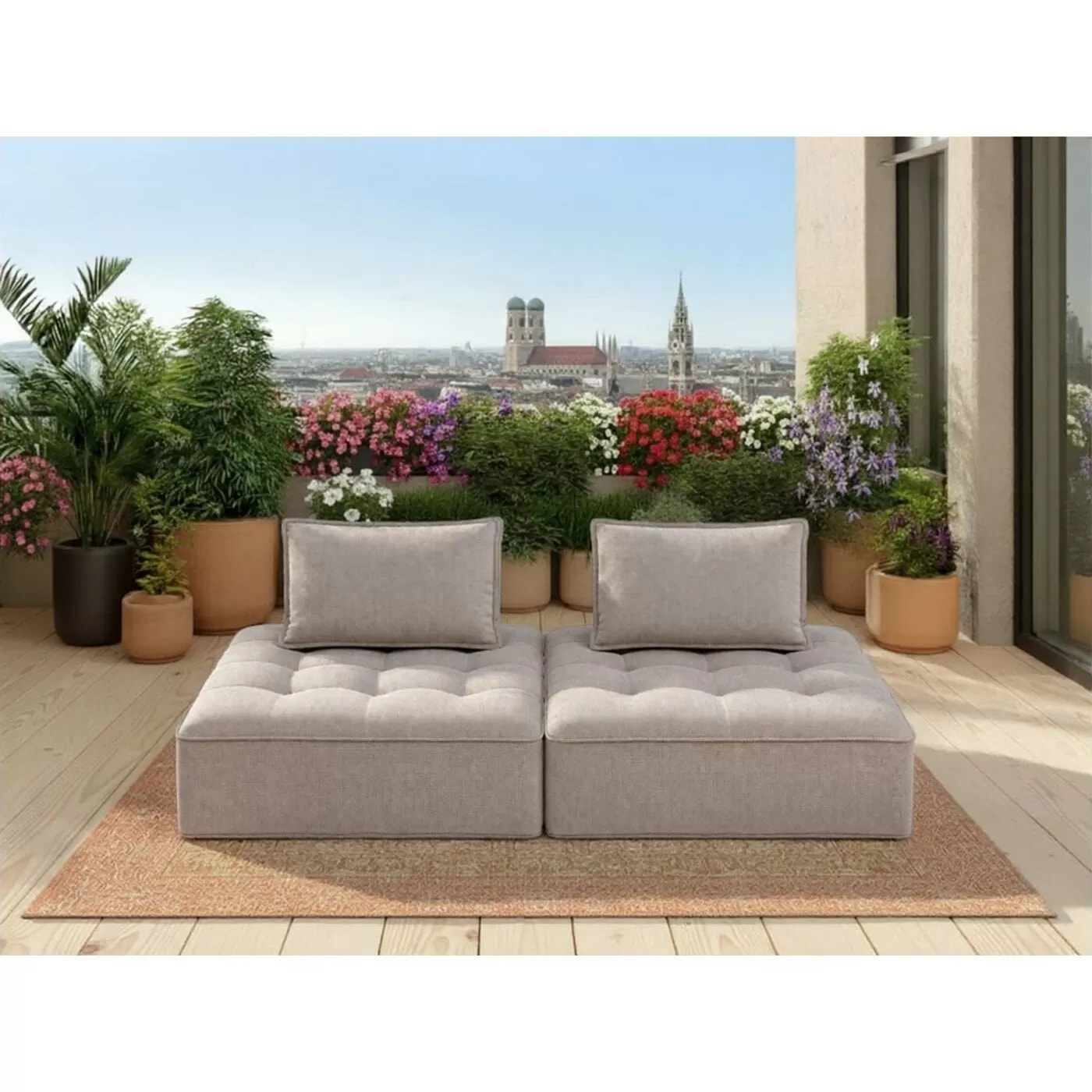 Canapé de jardin Portofino 2 places gris Kare Design