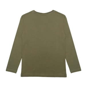 Camiseta básica de manga larga con logo grande de Leone 1947 para niños