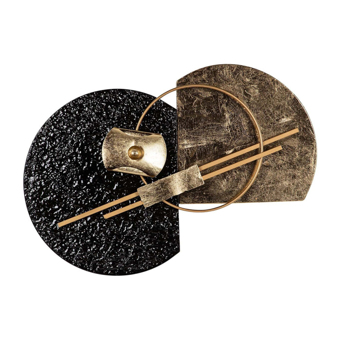 Adorno Pared Metal Dorado Negro 83x8x53 Cm