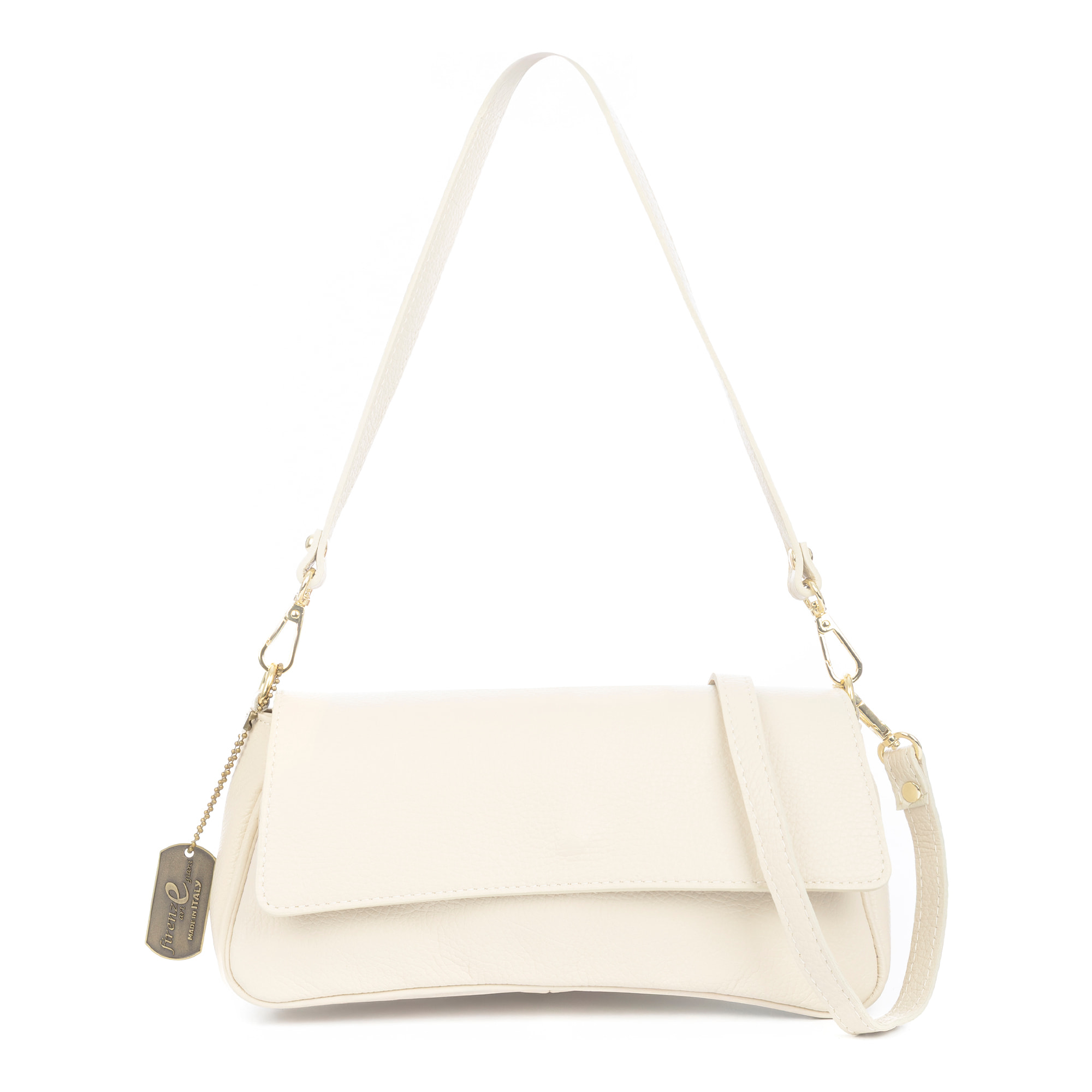 Azzanello bolso baguette bandolera mujer. Piel auténtica Dollaro.