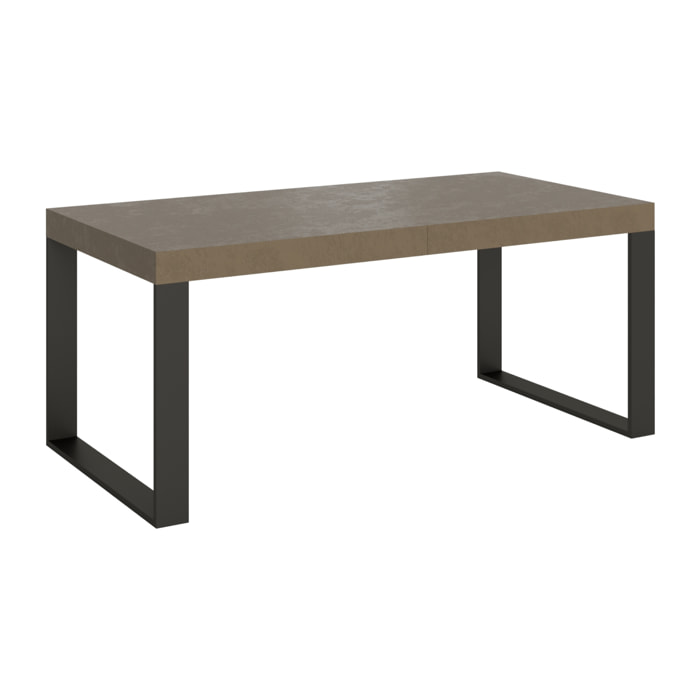 Table extensible 90x180/284 cm Tecno taupe pieds anthracite