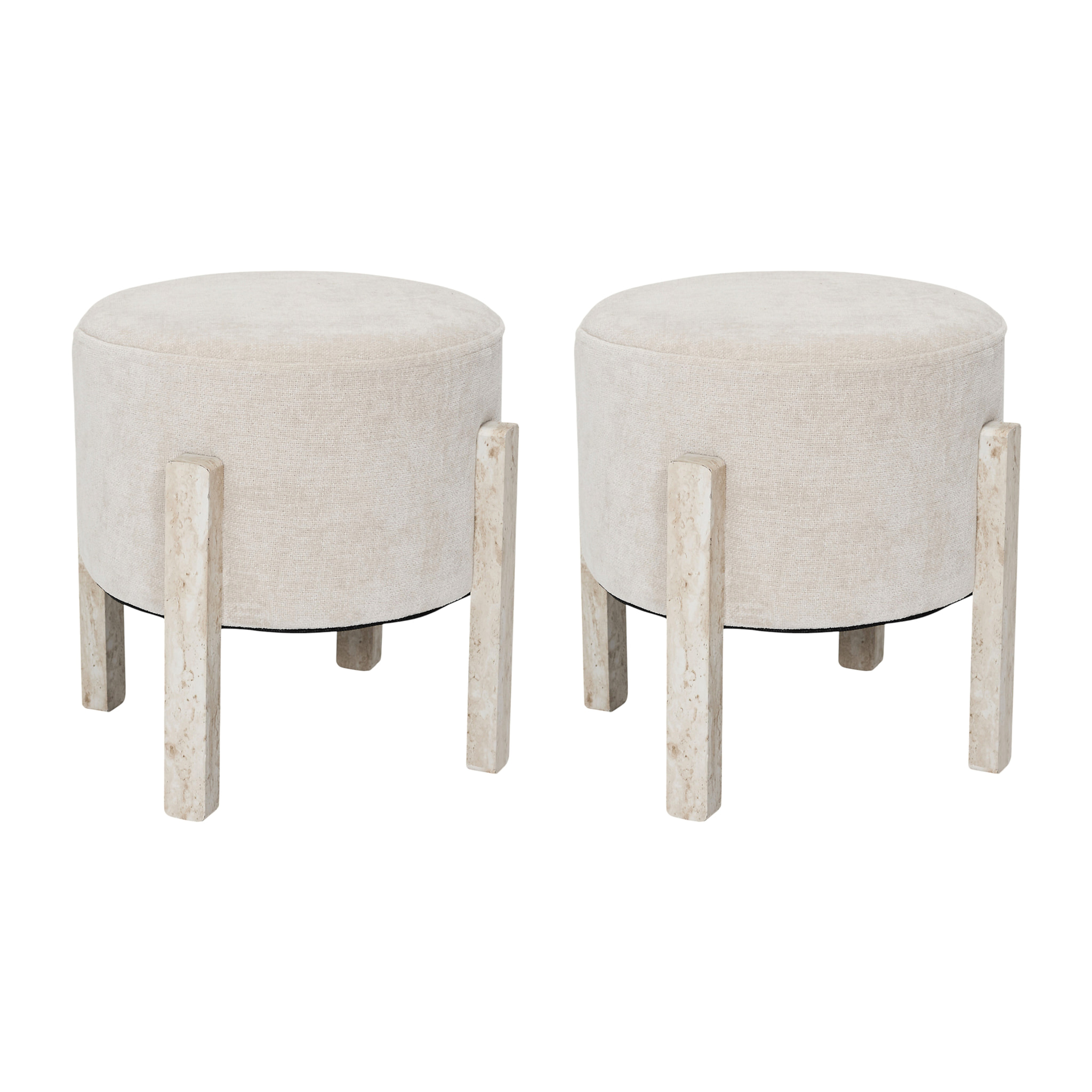Tabouret Emilia Beige - Lot De 2