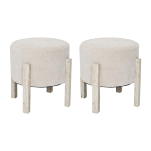 Tabouret Emilia Beige - Lot De 2