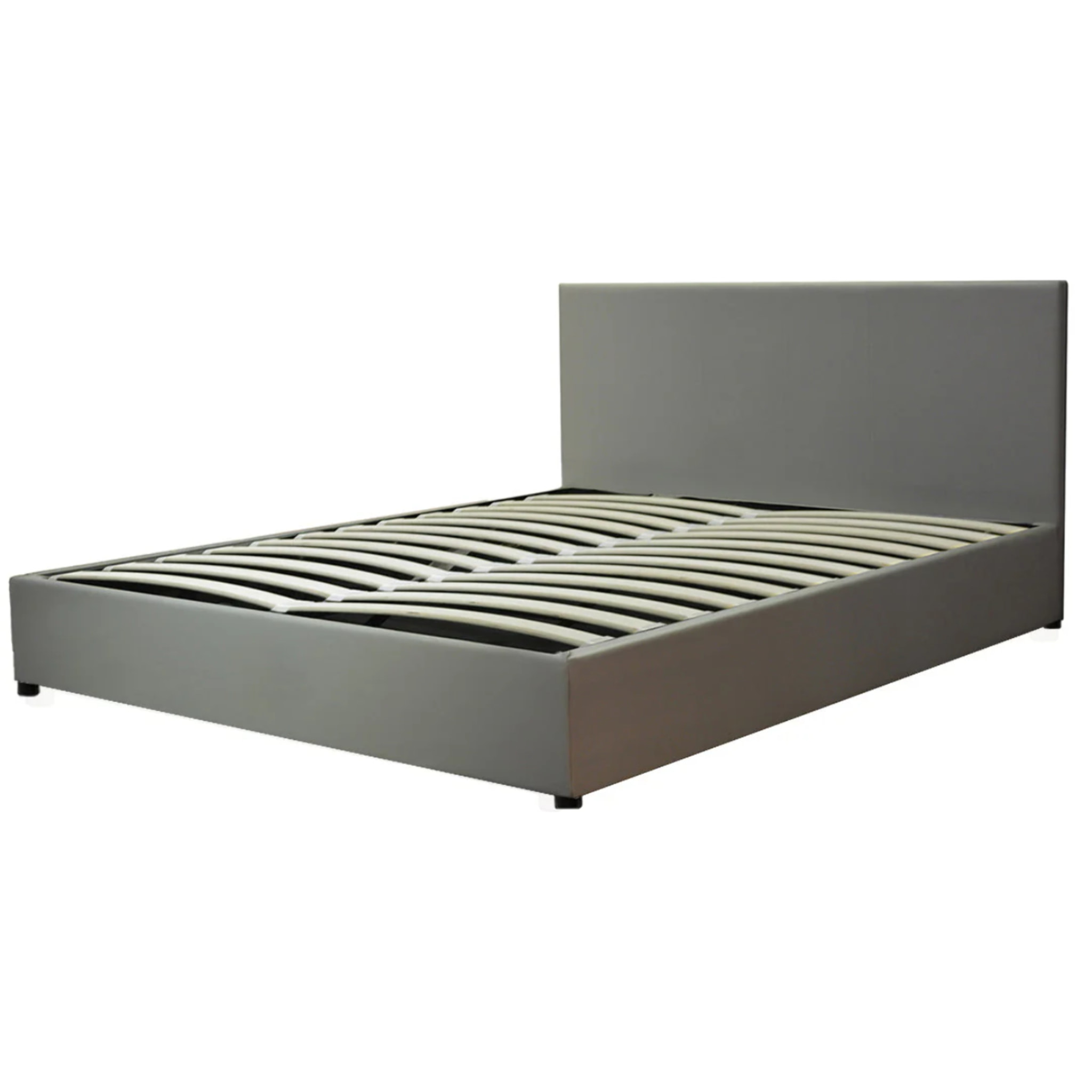 Ensemble matelas Jade & lit coffre Colisée | Mémoire de forme et ressorts ensachés | Grande capacité de stockage | Simili cuir | Gris