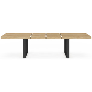 Table à manger extensible Brixton bois et noir 200-300cm