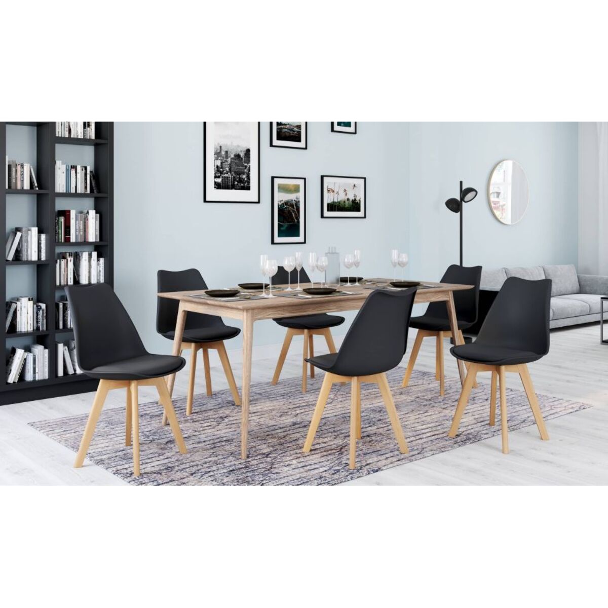 Chaises scandinave Nordia - Noir