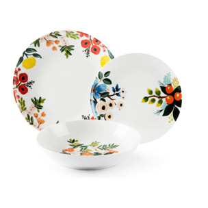 Service de table 18 pièces Excelsa – Naif Frida, Porcelaine Blanc