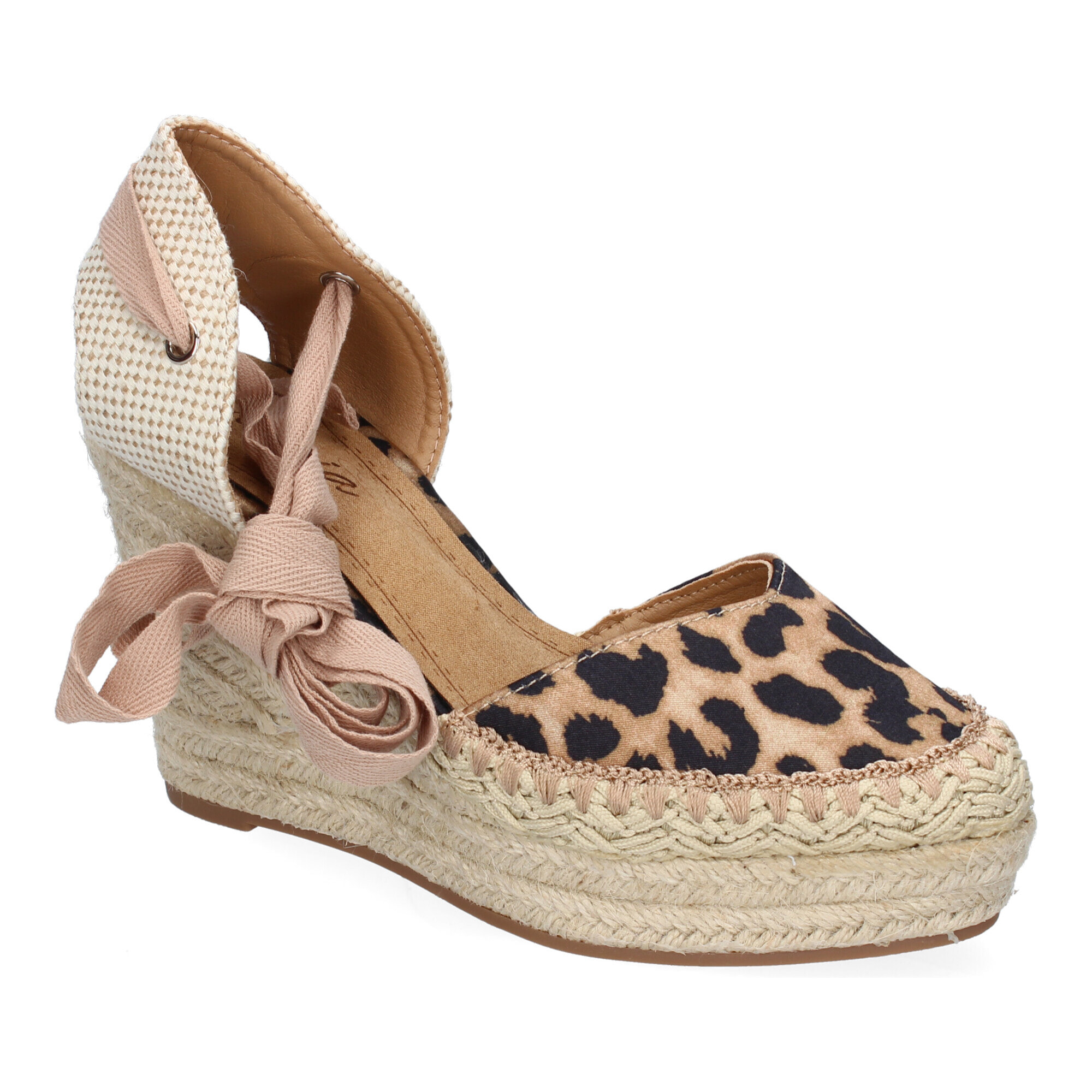 Sandalia de Mujer con Cuña de Yute, Comodas y Elegantes, Diseño Moderno con Cintas