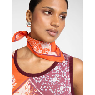 Elena Mirò - Bandana stampato in cotone - Arancione