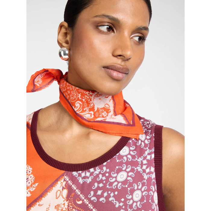 Elena Mirò - Bandana stampato in cotone - Arancione
