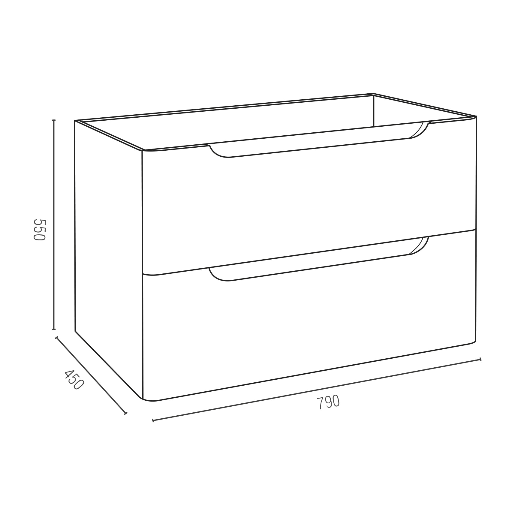 Meuble de salle de bains 80cm 2 tiroirs Blanc Mat - Vasque céramique blanche - JOTA