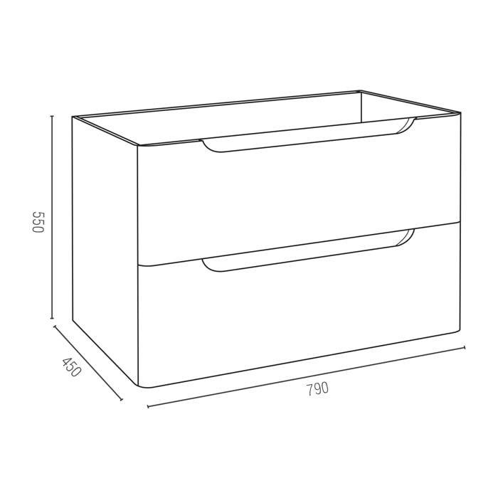 Meuble de salle de bains 80cm 2 tiroirs Blanc Mat - Vasque céramique blanche - JOTA