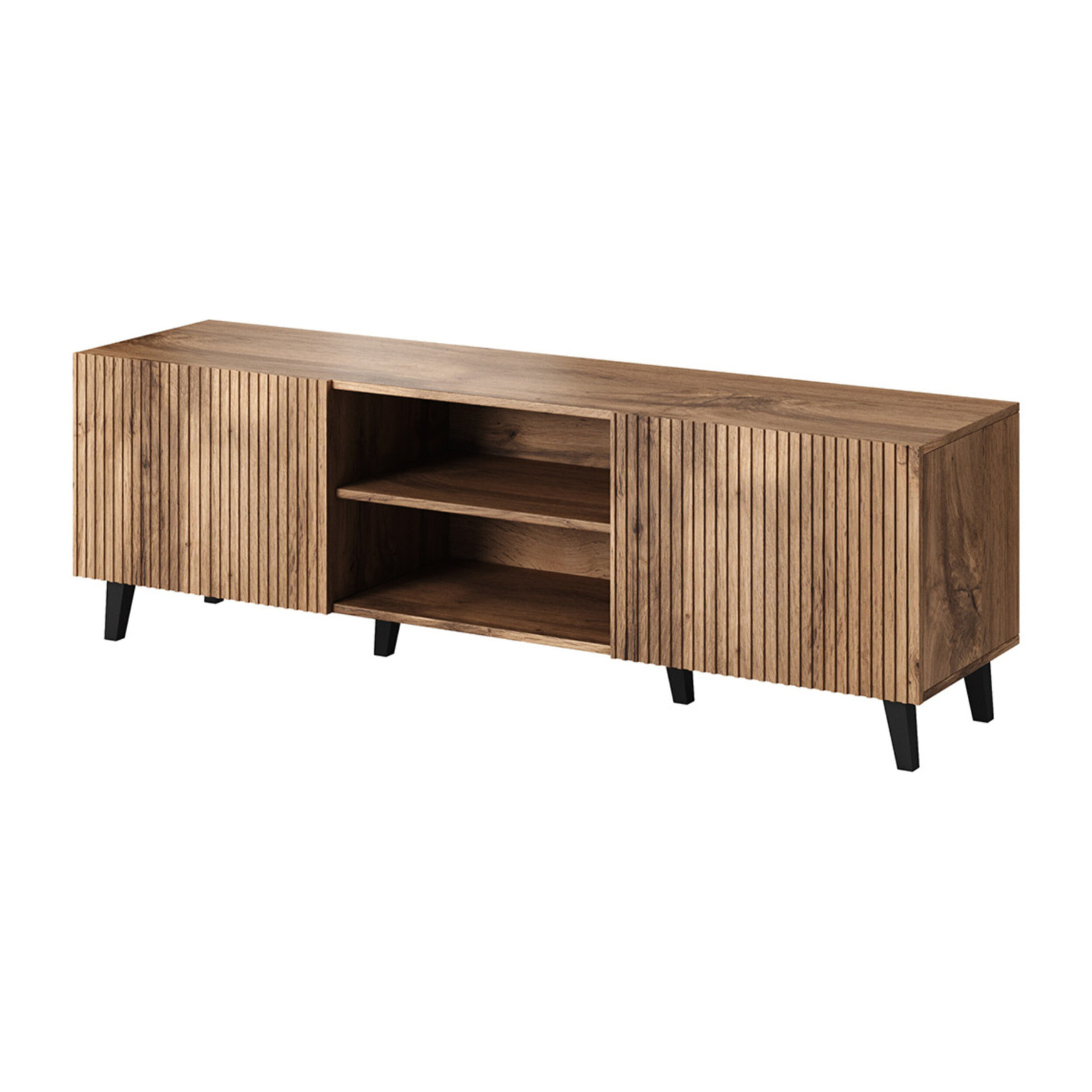 Come - meuble TV - effet bois - 2 portes et 2 niches - 150 cm - Bois