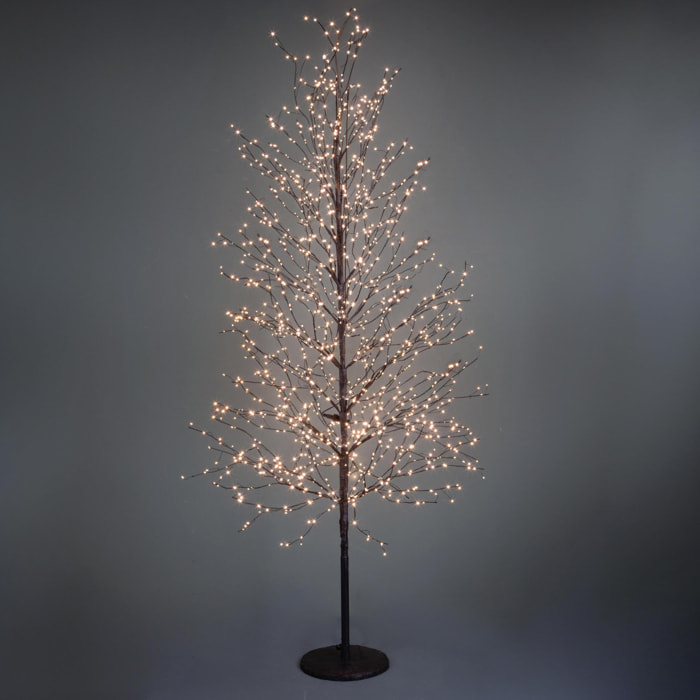 Faggio con 2000 Micro Led da esterno - Pezzi 1 - Colore Giallo - 26x210Hx26cm - Bianchi Dino