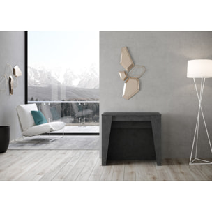 Consolle allungabile 90x48/296 cm Bakari Antracite Spatolato