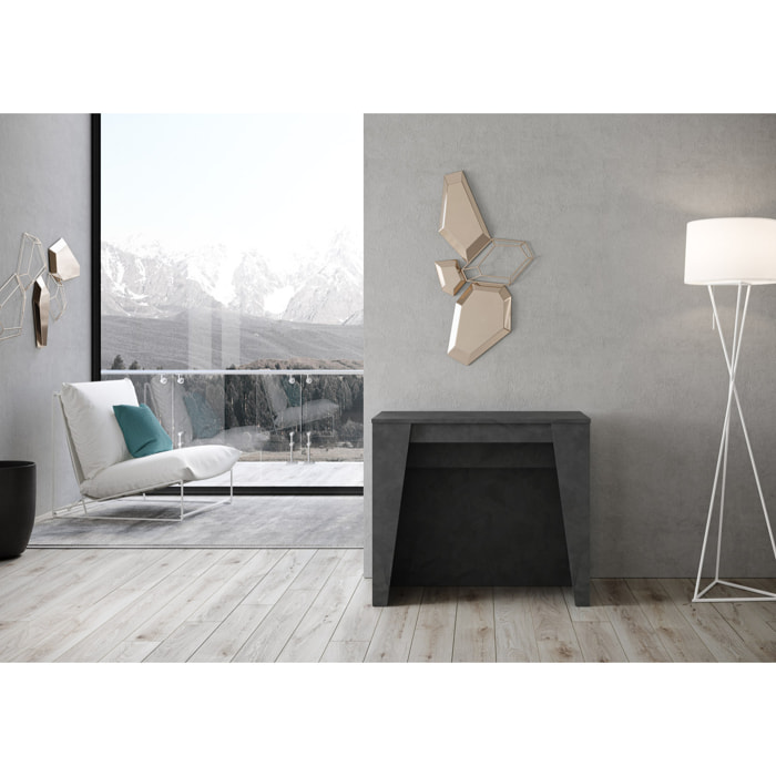 Consolle allungabile 90x48/296 cm Bakari Antracite Spatolato