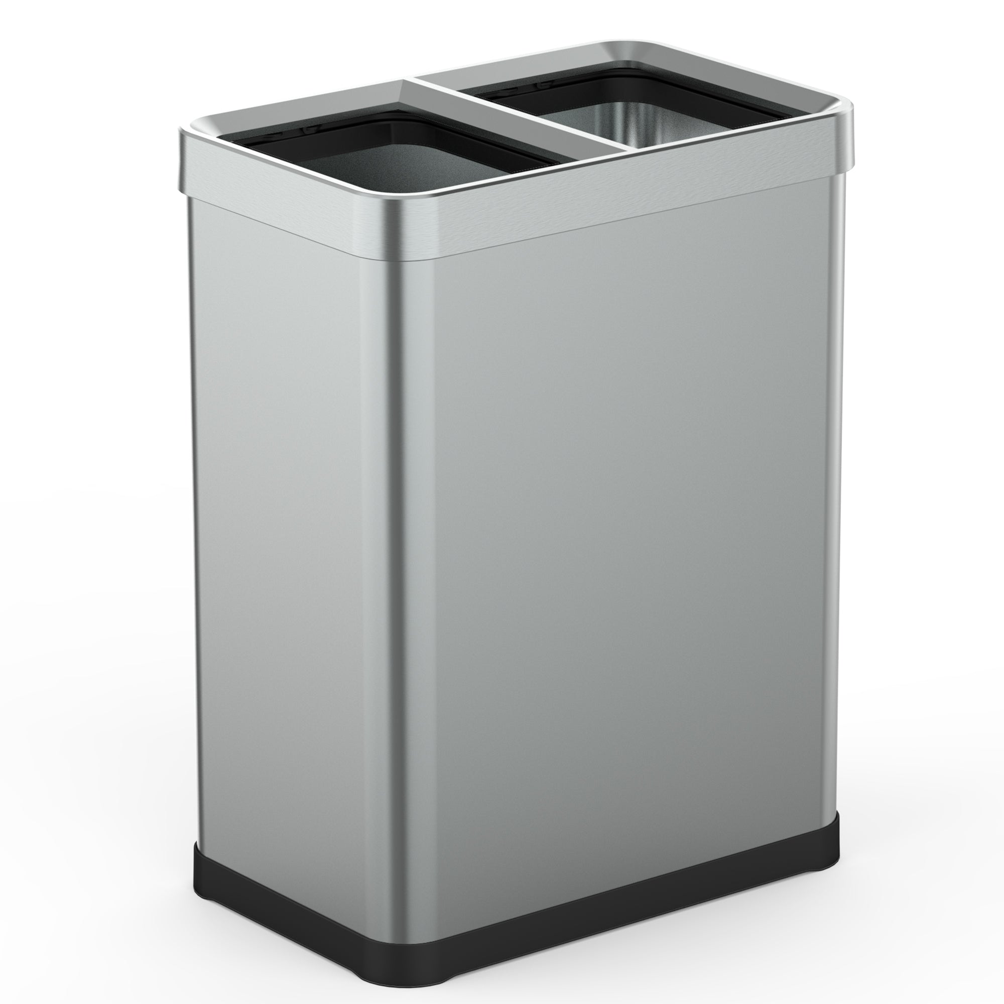 Poubelle de tri open top inox TALLIN 2x30L