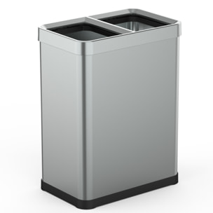 Poubelle de tri open top inox TALLIN 2x30L