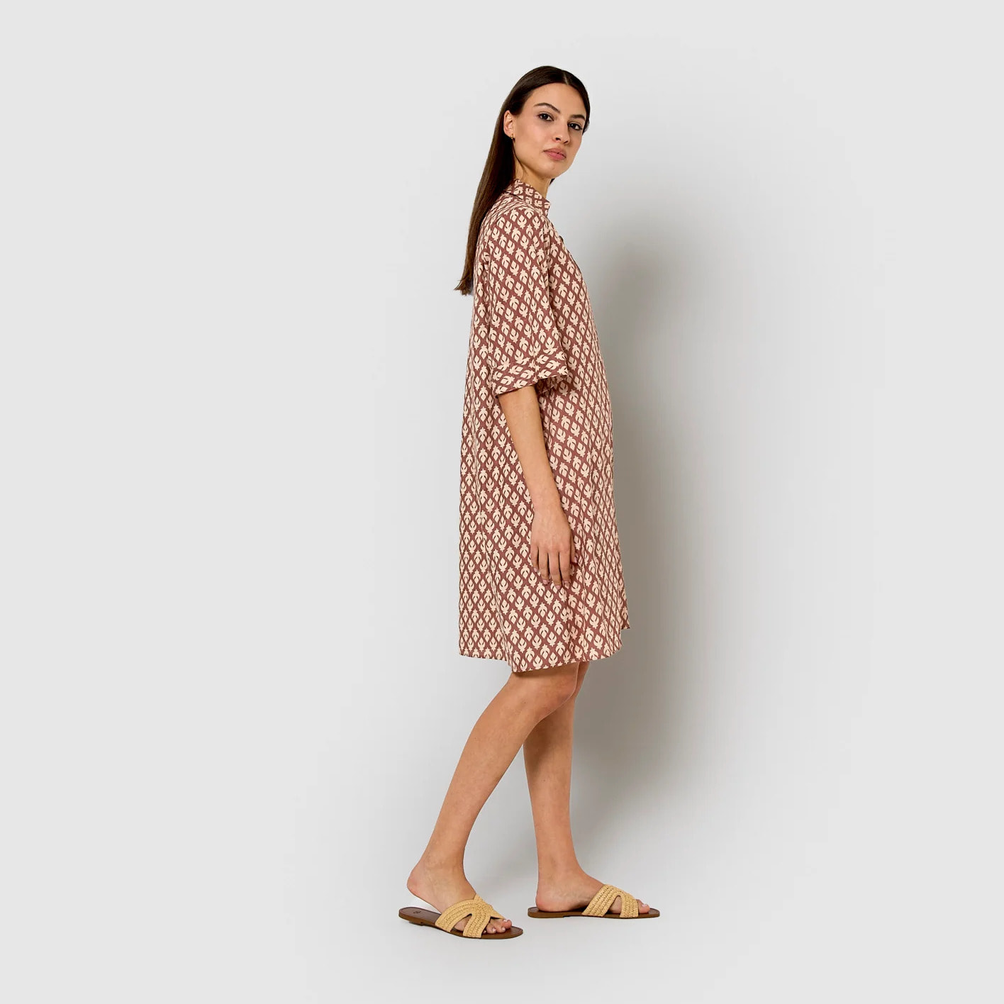 Vestido corto camisero hilo sheet caldera