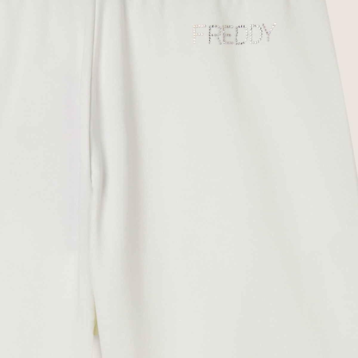 Pantaloni corti con Risvolto e Logo Strass