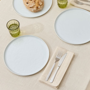 Mantel de algodón con acabado en vainica Claru color marron beige 100% Algodón