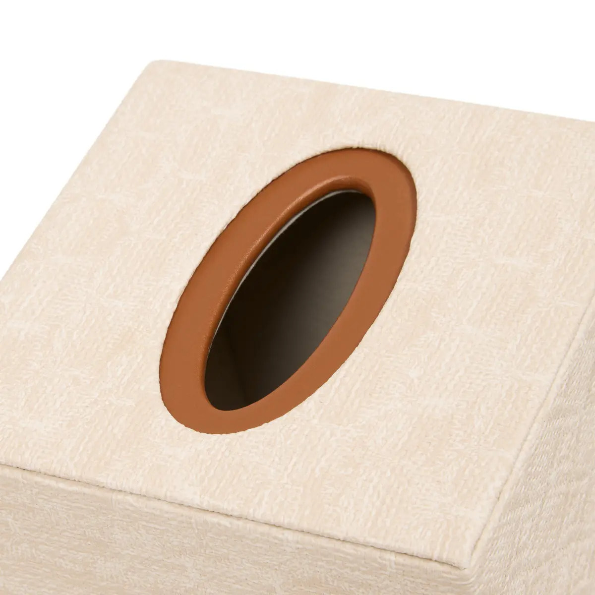 Boîte à mouchoirs Whisky carrée 14x14cm beige