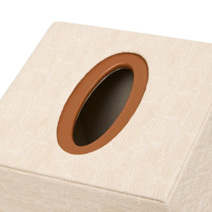Boîte à mouchoirs Whisky carrée 14x14cm beige