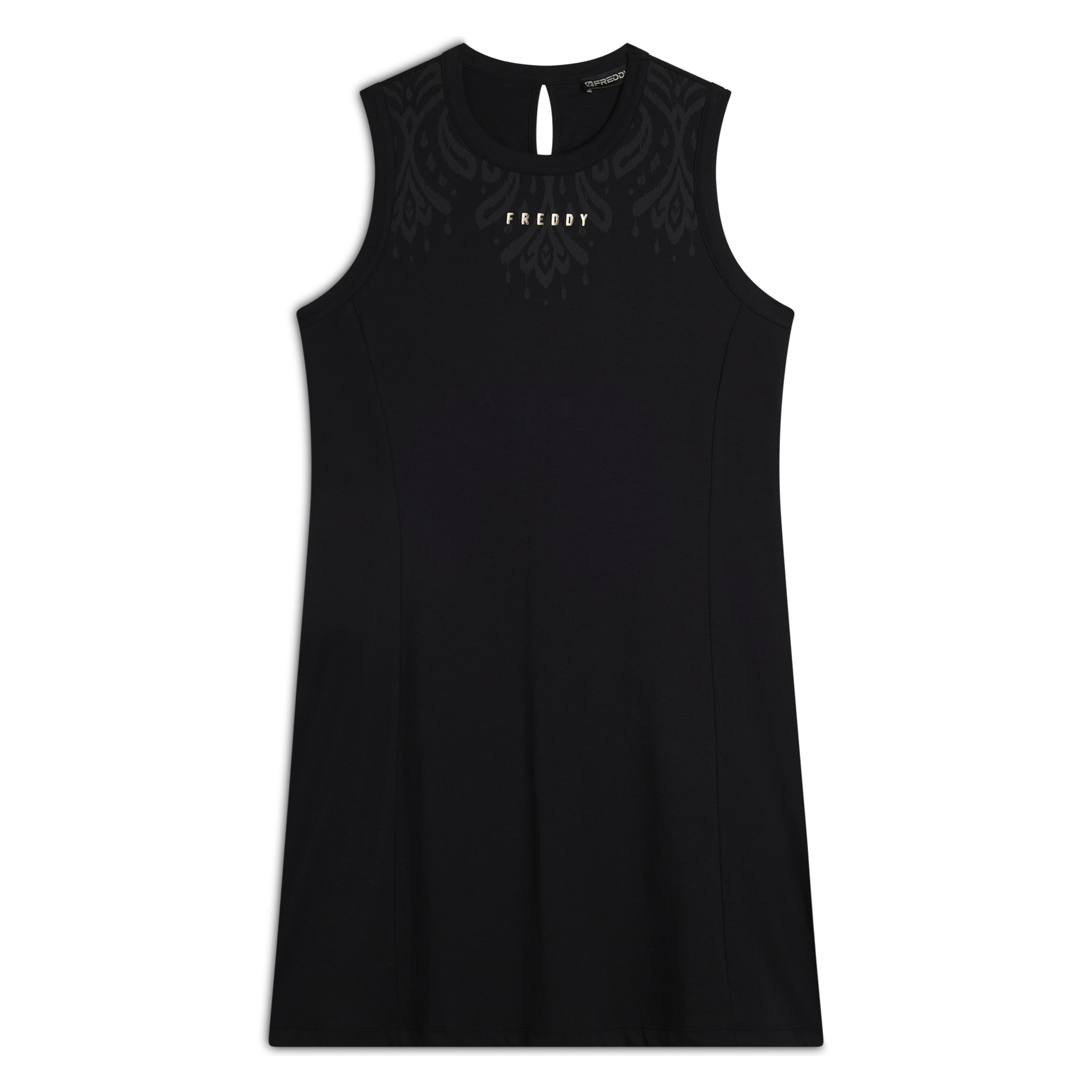 Vestito senza maniche in jersey con dettagli floreali