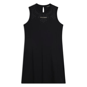 Vestito senza maniche in jersey con dettagli floreali