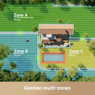 Robot tondeuse MOVA Viax 250 sans fil périphérique, 250 m² de superficie, cartographie assistée par l'IA