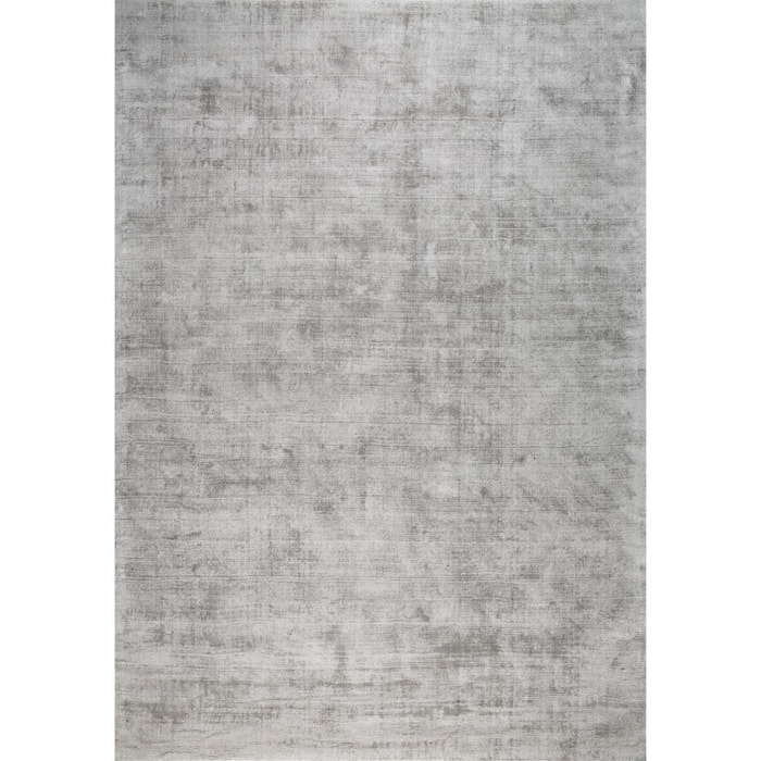 Tapis salon et chambre fait main en viscose motif uni ELWA