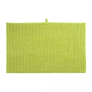 Alfombra de baño MSV ''Chenille'' de microfibra en color verde 40 x 60 cm