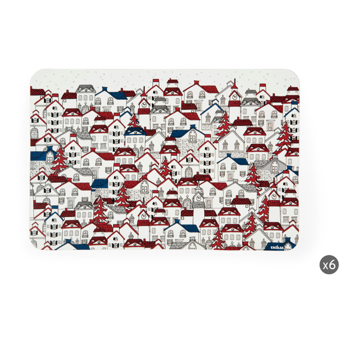 Set de 6 sets de table rectangulaires Excelsa – Innsbruck, Polypropylène multicolore