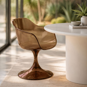 Lot de 2 fauteuils de table en polycarbonate écorce GLAM