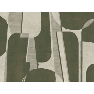 Papier peint panoramique Cadence olive  Intissé