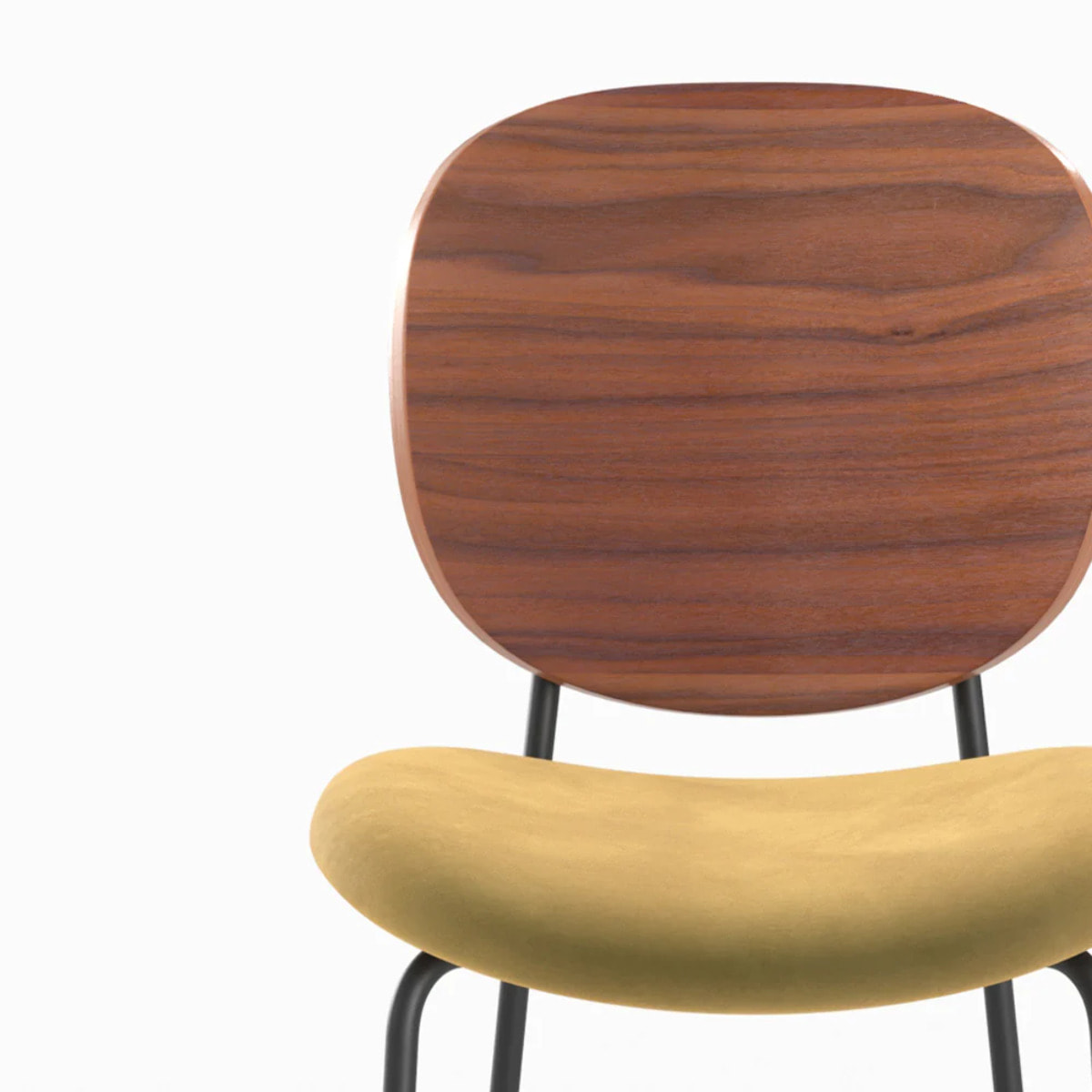 Lot de 2 chaises pour îlot central 65,5 cm en velours jaune - Simone