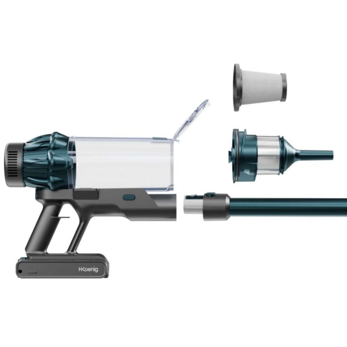 Aspirateur balai H.KOENIG UPX32U 2 en 1 avec brosse de lavage pour sols durs