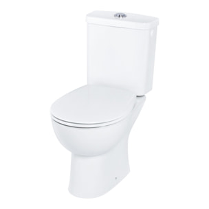 WC à poser avec réservoir et abattant softclose, sans bride, blanc alpin (longueur 61cm)