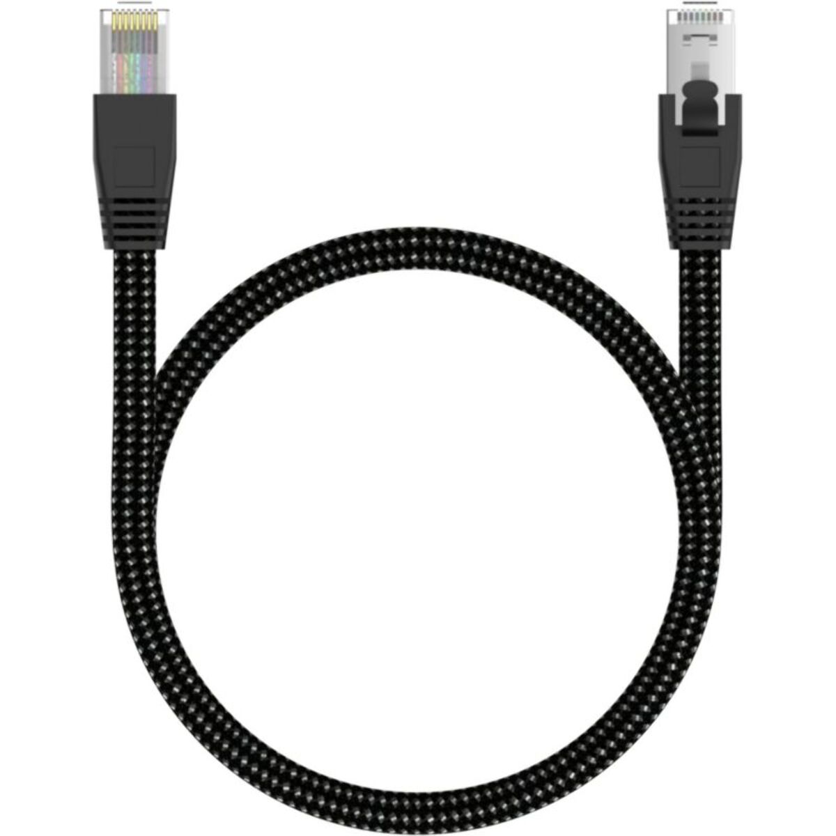 Câble Ethernet ADEQWAT RJ45 1M Droit CAT8 noir