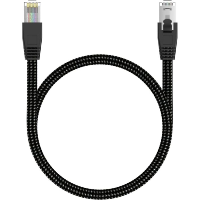 Câble Ethernet ADEQWAT RJ45 1M Droit CAT8 noir
