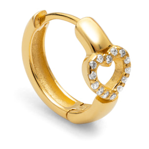 Boucle d'Oreille Cœur Argent Plaqué Or