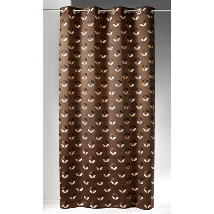 Rideau en jacquard à imprimés 'rosace' - MARRON CHOCOLAT