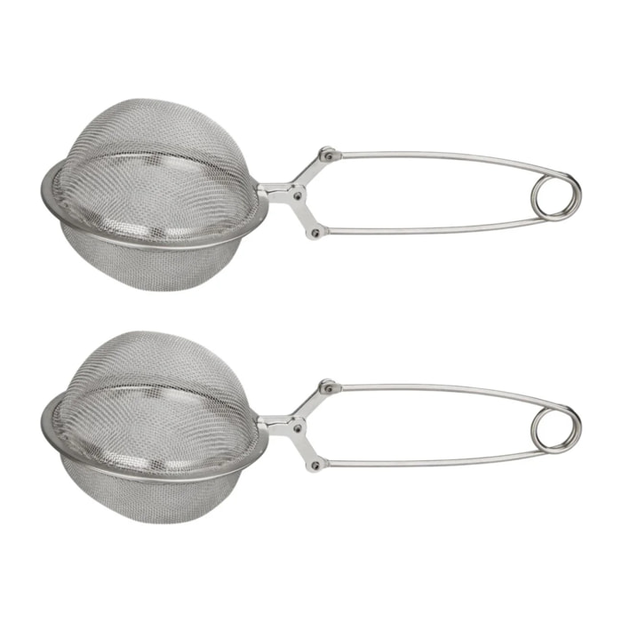 Ensemble de 2 Boules à thé type Pinces à thé en inox 18,5 cm Fackelmann