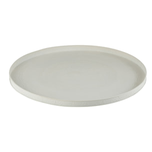 J-Line plateau Rond Classique - fer - blanc - large