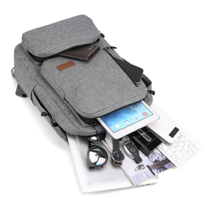 Set zaino multiscomparto, porta laptop 15,6'' + borsa a tracolla + beauty case.