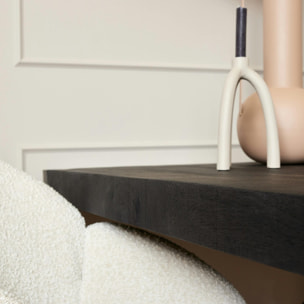 Table à manger noire en bois 180 cm MILORA